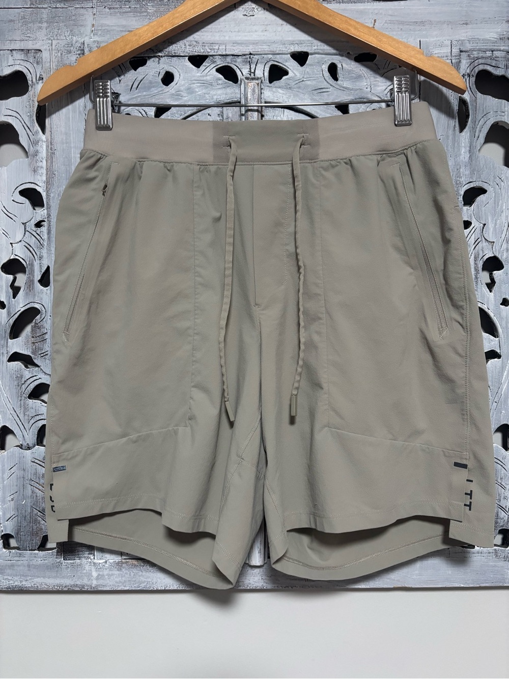 Lululemon License to Train Linerless Short 7" Raw Linen Tan